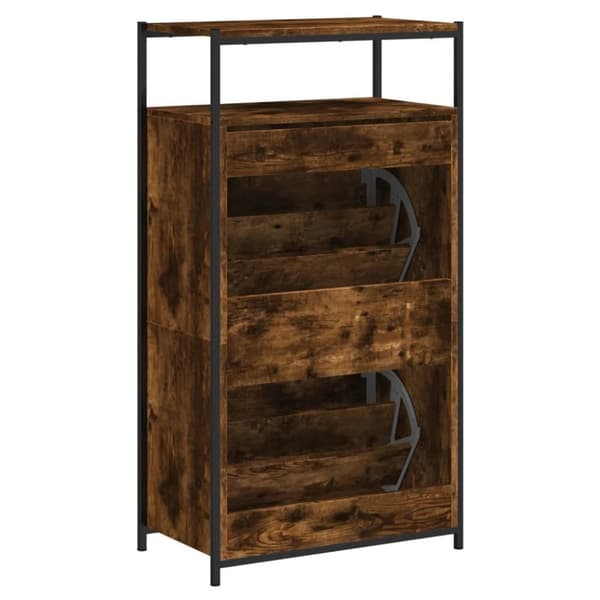 vidaXL skoreol 60x34x112 cm konstrueret træ røget egetræsfarve