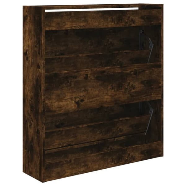 vidaXL Kenkäkaappi savutammi 80x21x87,5 cm tekninen puu