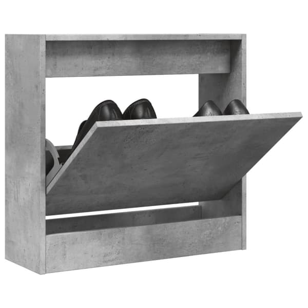 vidaXL Kenkäkaappi betoninharmaa 60x21x57 cm tekninen puu