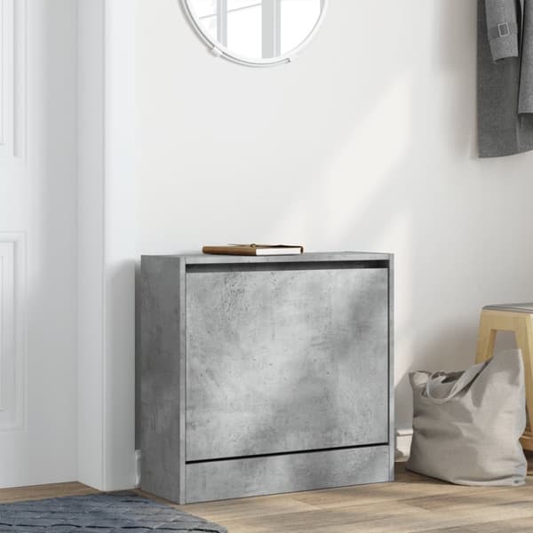 vidaXL Kenkäkaappi betoninharmaa 60x21x57 cm tekninen puu