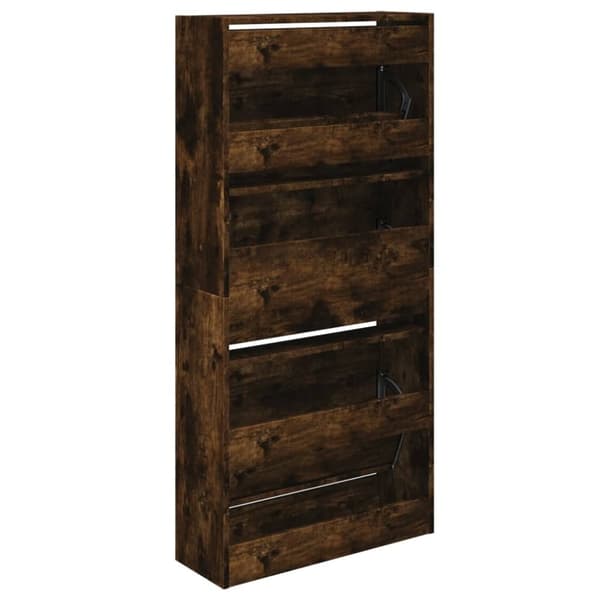 vidaXL Kenkäkaappi savutammi 60x21x125,5 cm tekninen puu