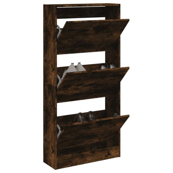 vidaXL Kenkäkaappi savutammi 60x21x125,5 cm tekninen puu