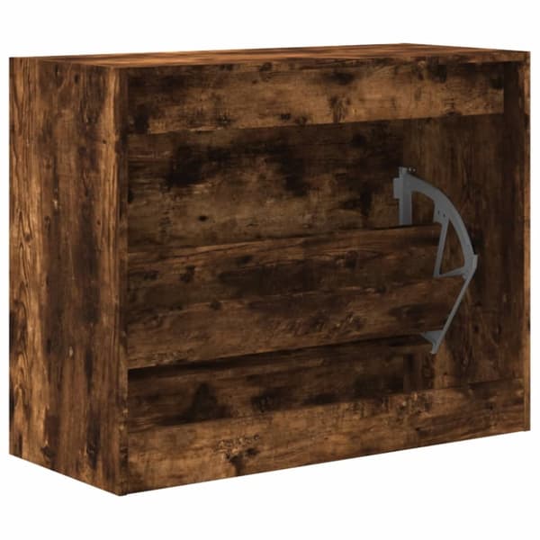vidaXL Skoskap røkt eik 80x34x63 cm konstruert tre