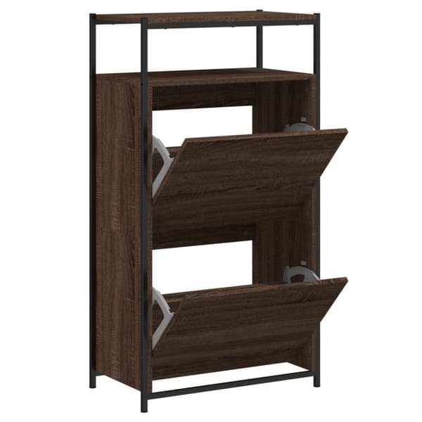 vidaXL Kenkäkaappi ruskea tammi 60x34x112 cm tekninen puu