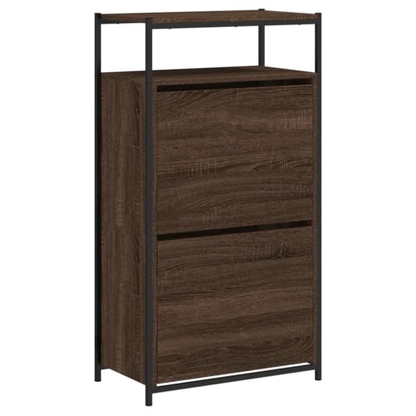 vidaXL Skohylla brun ek 60x34x112 cm konstruerat trä