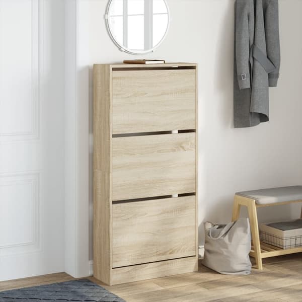 vidaXL Skoskap sonoma eik 60x21x125,5 cm konstruert tre