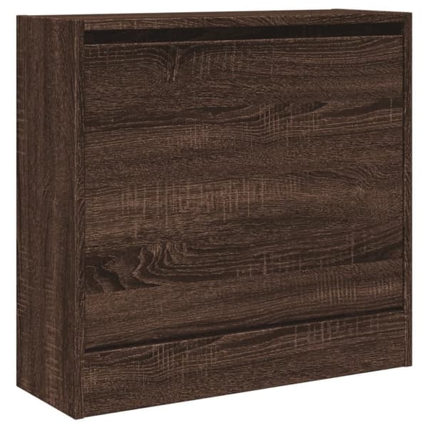 vidaXL Kenkäkaappi ruskea tammi 60x21x57 cm tekninen puu