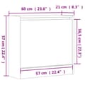 Miniatyrbilde 8 av 10: vidaXL Skoskap brun eik 60x21x57 cm konstruert tre