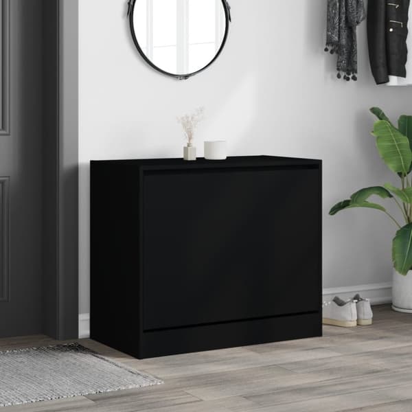vidaXL Skoskap svart 80x42x69 cm konstruert tre