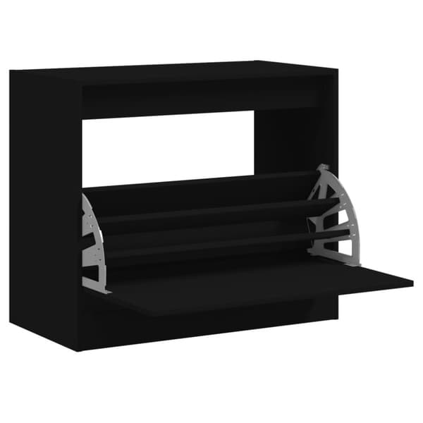 vidaXL Skoskap svart 80x42x69 cm konstruert tre