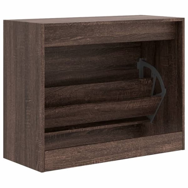 vidaXL Kenkäkaappi ruskea tammi 80x34x63 cm tekninen puu