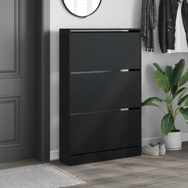 vidaXL skoreol 80x21x125,5 cm konstrueret træ sort