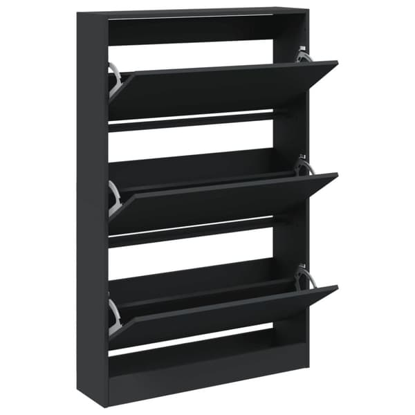vidaXL skoreol 80x21x125,5 cm konstrueret træ sort