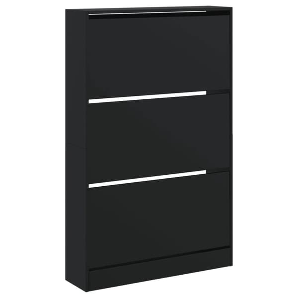vidaXL Skohylla svart 80x21x125,5 cm konstruerat trä
