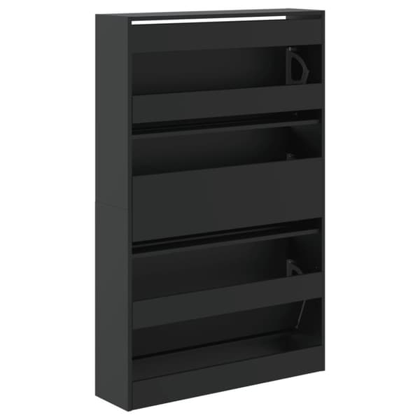 vidaXL Skohylla svart 80x21x125,5 cm konstruerat trä