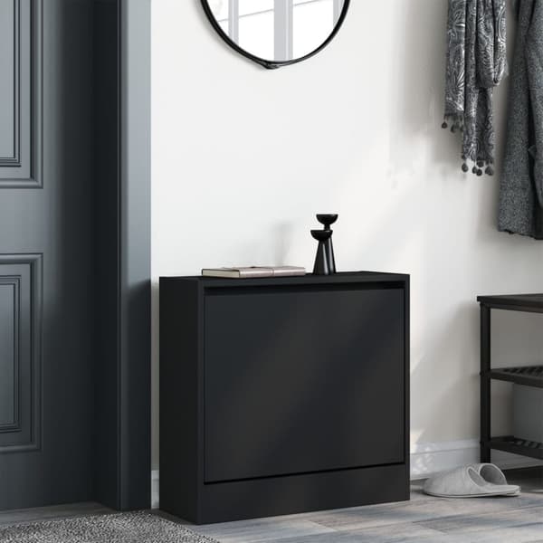 vidaXL Skoskap svart 60x21x57 cm konstruert tre