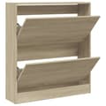 Miniatyrbilde 1 av 10: vidaXL Skoskap sonoma eik 80x21x87,5 cm konstruert tre