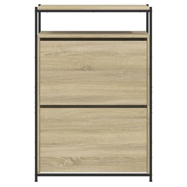 vidaXL Kenkäkaappi Sonoma-tammi 75x34x112 cm tekninen puu