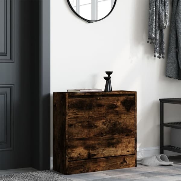 vidaXL skoreol 60x21x57 cm konstrueret træ røget egetræsfarvet
