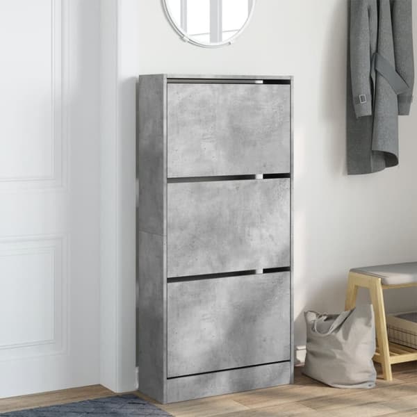 vidaXL skoreol 60x21x125,5 cm konstrueret træ betongrå