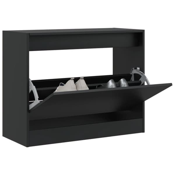 vidaXL skoreol 80x34x63 cm konstrueret træ sort