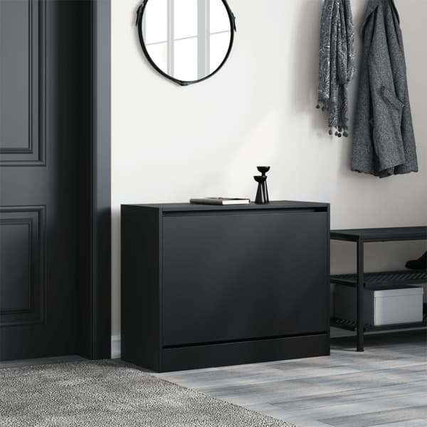 vidaXL Skoskap svart 80x34x63 cm konstruert tre