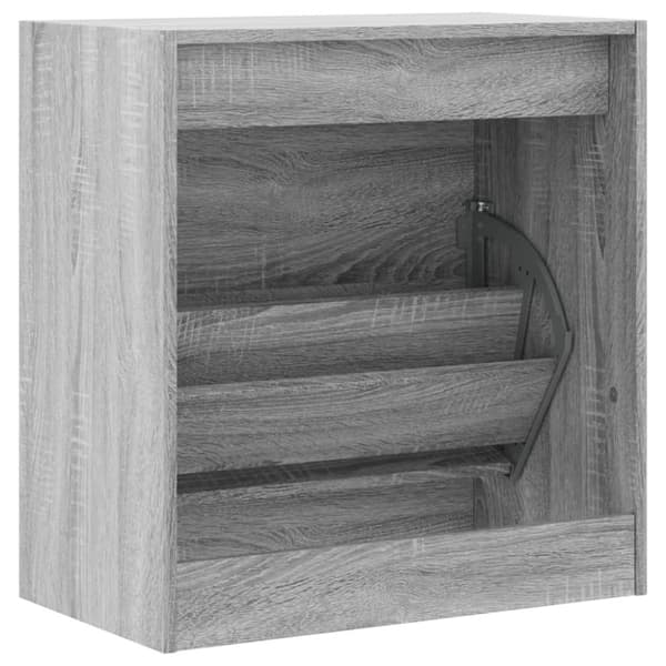 vidaXL Skoskap grå sonoma 60x34x63,5 cm konstruert tre