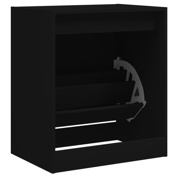 vidaXL Skohylle svart 60x42x69 cm konstruert tre
