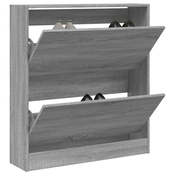 vidaXL Skoskap grå sonoma 80x21x87,5 cm konstruert tre