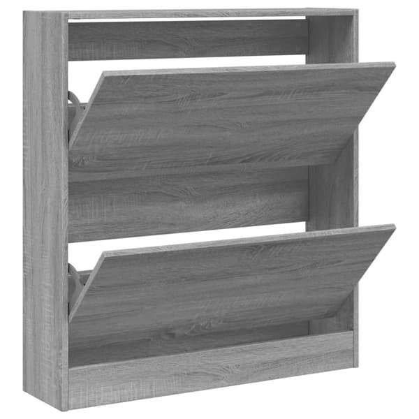 vidaXL Kenkäkaappi harmaa Sonoma 80x21x87,5 cm tekninen puu