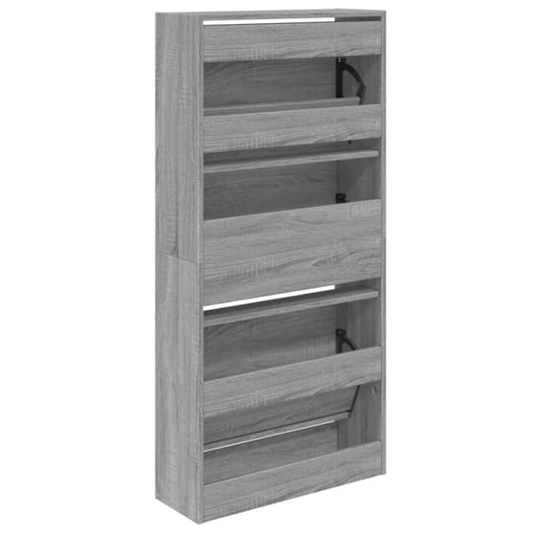 vidaXL skoreol 60x21x125,5 cm konstrueret træ grå sonoma-eg