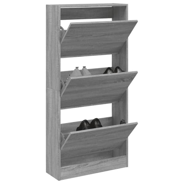 vidaXL skoreol 60x21x125,5 cm konstrueret træ grå sonoma-eg