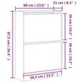 Miniatyrbillede 8 af 10: vidaXL skoreol 60x21x87,5 cm konstrueret træ sort