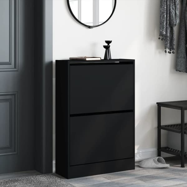 vidaXL skoreol 60x21x87,5 cm konstrueret træ sort
