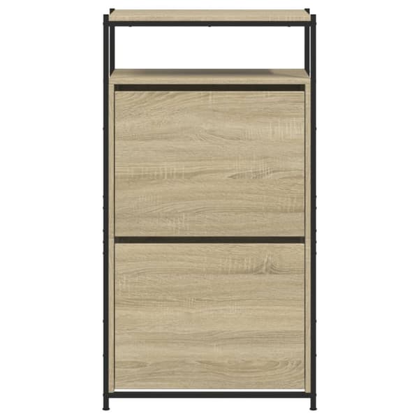 vidaXL Skoskap sonoma eik 60x34x112 cm konstruert tre