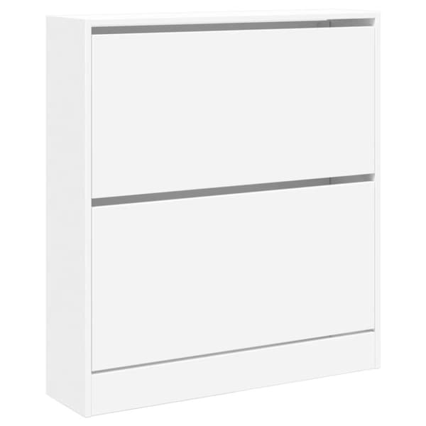 vidaXL Skoskap hvit 80x21x87,5 cm konstruert tre