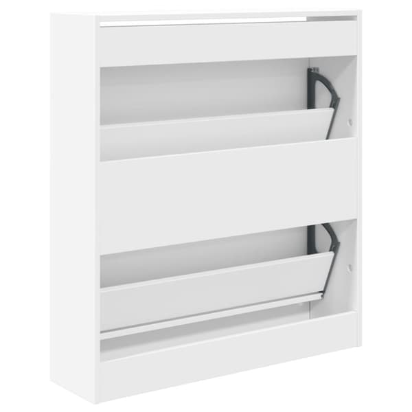 vidaXL Skoskap hvit 80x21x87,5 cm konstruert tre