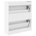 Miniatyrbilde 6 av 10: vidaXL Skoskap hvit 80x21x87,5 cm konstruert tre