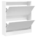 Miniatyrbilde 1 av 10: vidaXL Skoskap hvit 80x21x87,5 cm konstruert tre