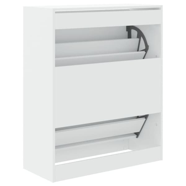 vidaXL Skohylla vit 80x34x96,5 cm konstruerat trä