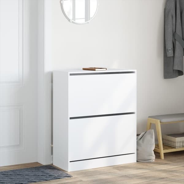 vidaXL Skohylla vit 80x34x96,5 cm konstruerat trä