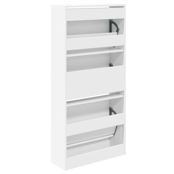 vidaXL skoreol 60x21x125,5 cm konstrueret træ hvid