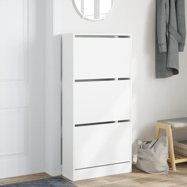 vidaXL skoreol 60x21x125,5 cm konstrueret træ hvid