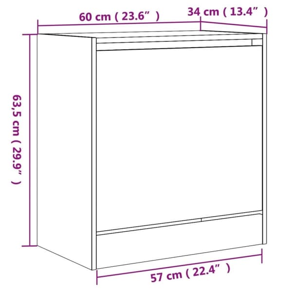 vidaXL Skoskap svart 60x34x63,5 cm konstruert tre