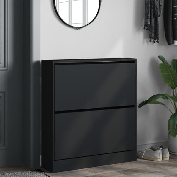 vidaXL skoreol 80x21x87,5 cm konstrueret træ sort