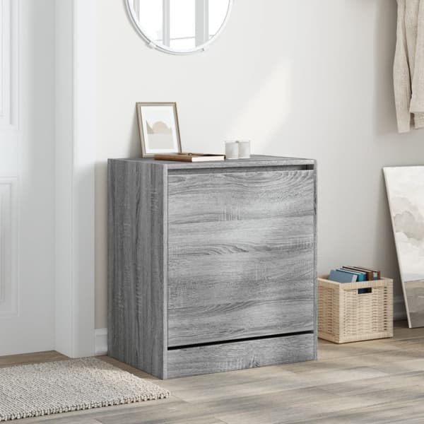 vidaXL Skoskap grå sonoma 60x42x69 cm konstruert tre