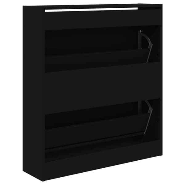 vidaXL Skoskap svart 80x21x87,5 cm konstruert tre