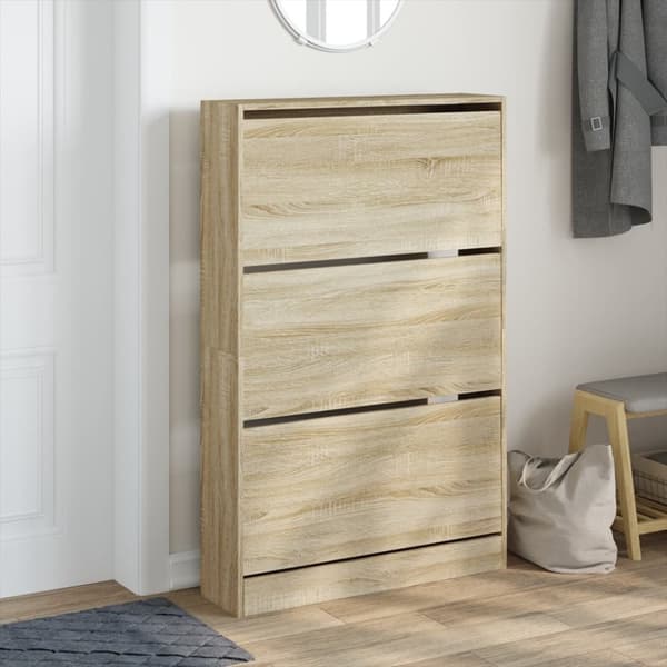 vidaXL Skoskap sonoma eik 80x21x87,5 cm konstruert tre