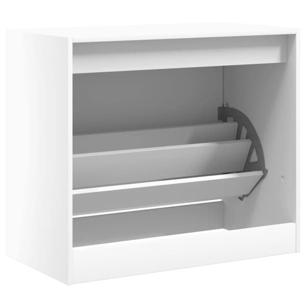 vidaXL Skoskap hvit 80x42x69 cm konstruert tre