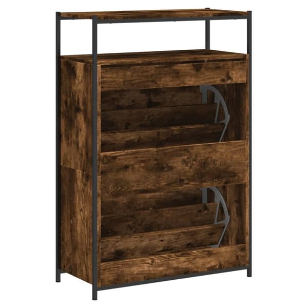 vidaXL skoreol 75x34x112 cm konstrueret træ røget egetræsfarve